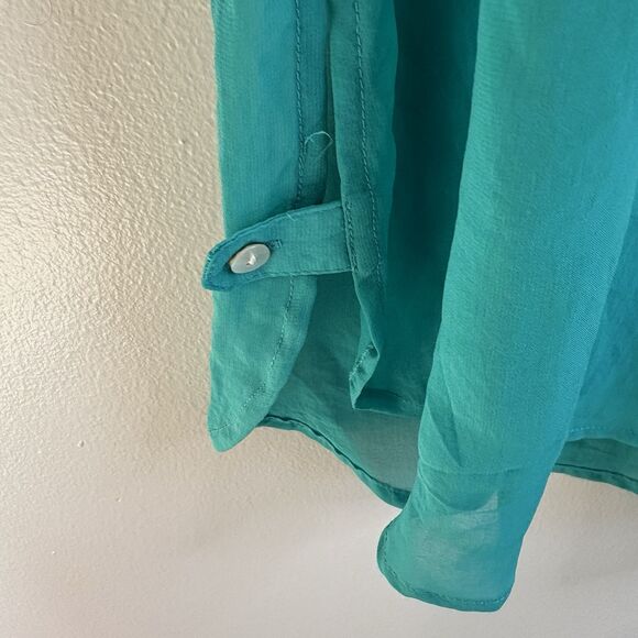 Ann Taylor‎ LOFT Women's Small Green Sleeveless Classic Blouse Light Weight - Picture 6 of 9